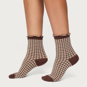 Frilled Gingham Socks