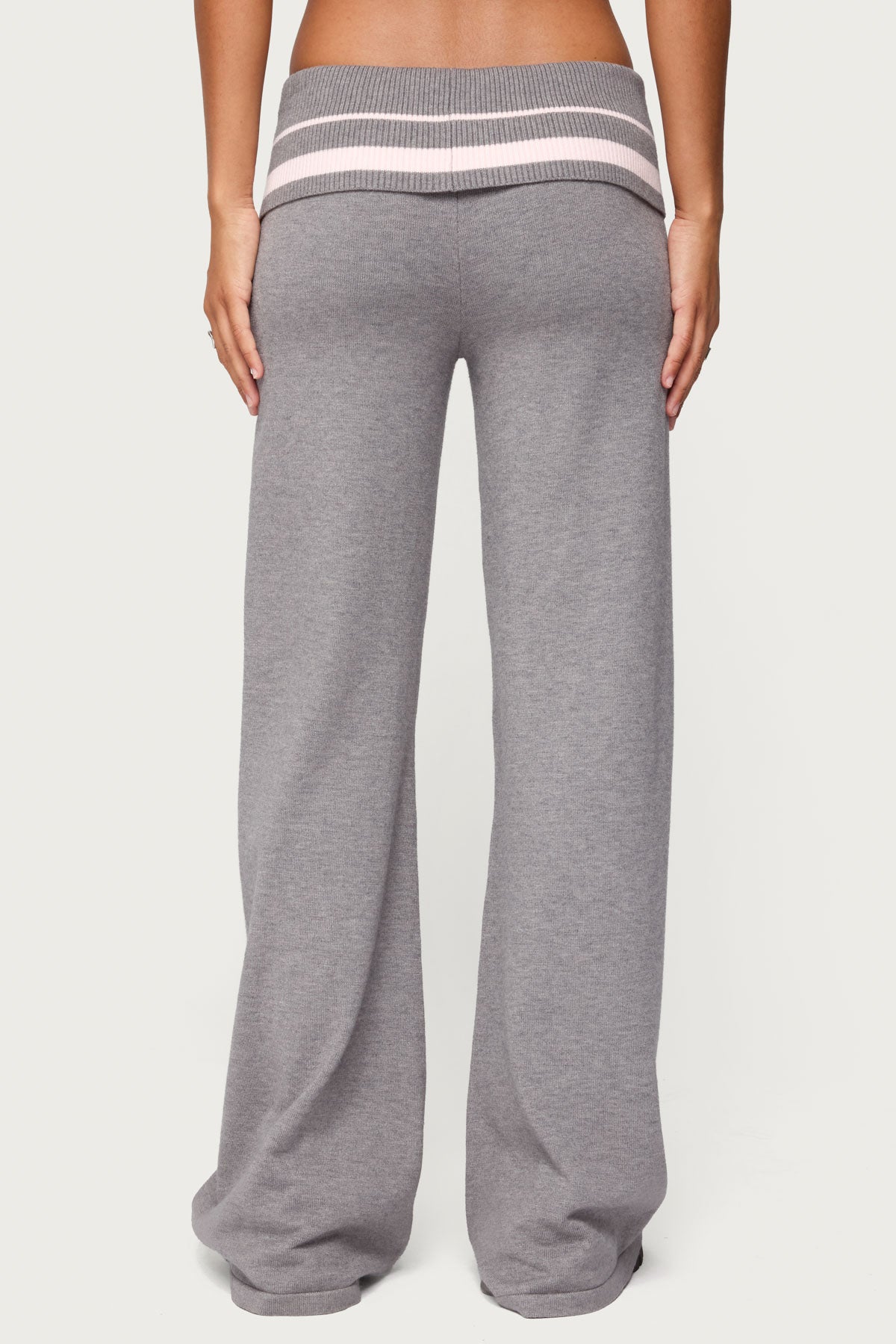 Kaliya Stripey Fold Over Knit Pants - Image 4