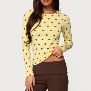 Maricelle Polka Dot Long Sleeve T Shirt