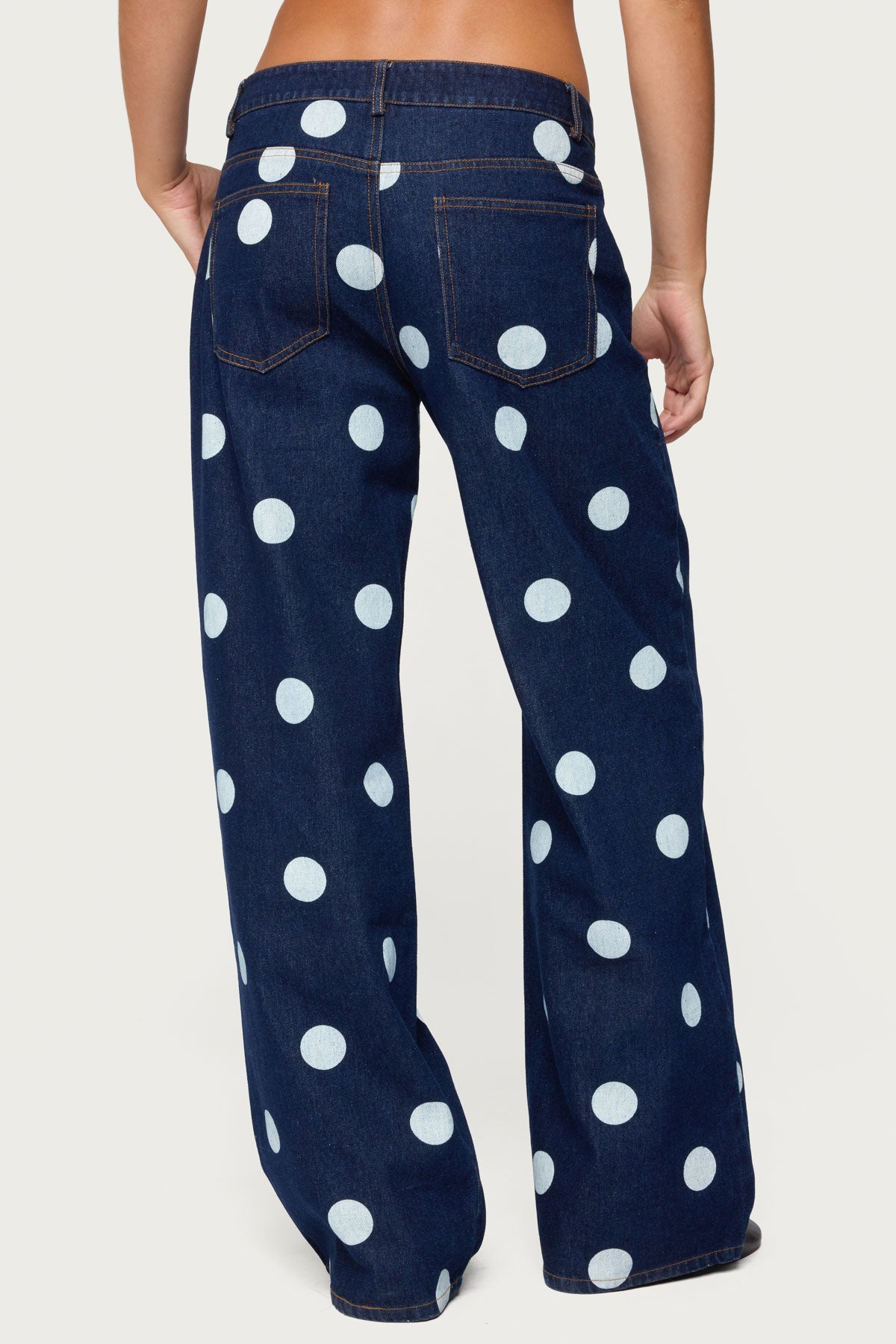 Leyah Polka Dot Low Rise Jeans - Image 5