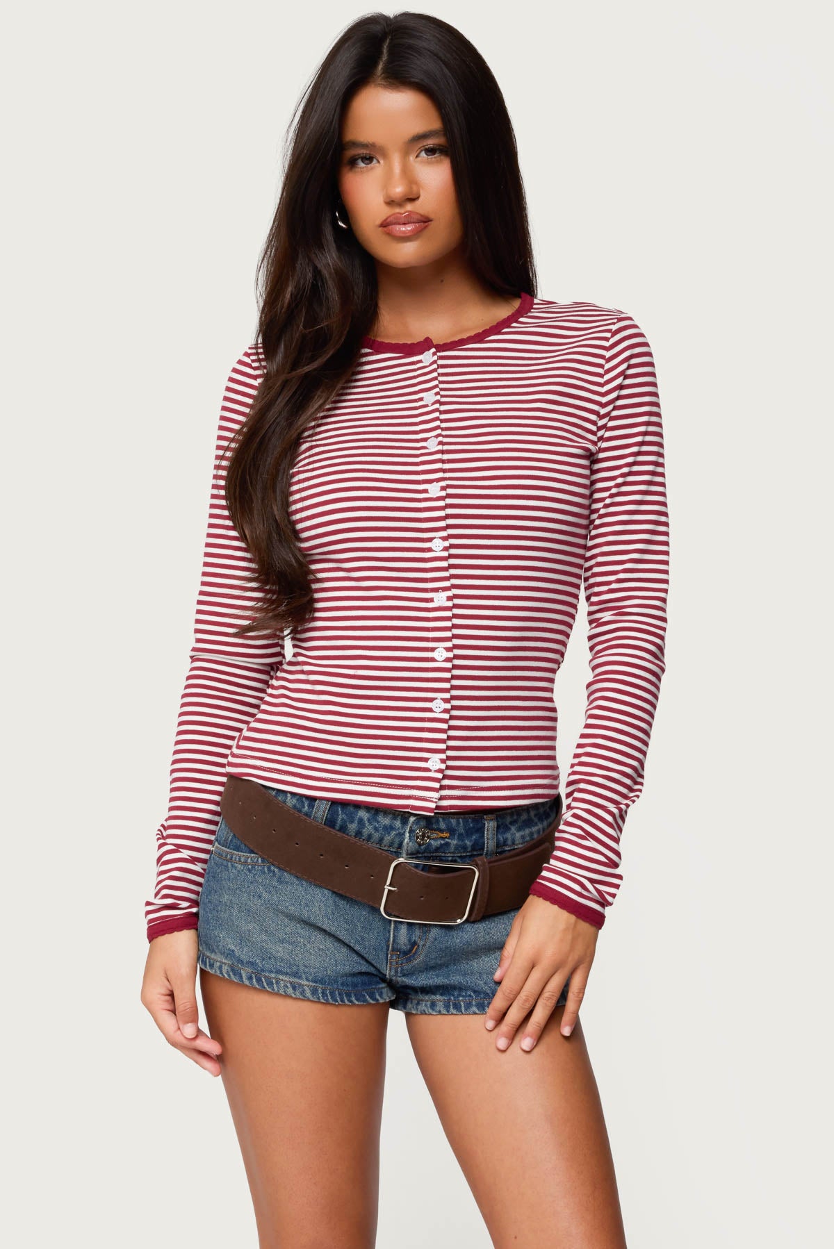 Rayla Striped Button Up Top
