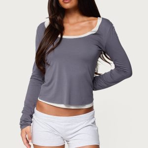 Orella Contrast Layered Long Sleeve Top