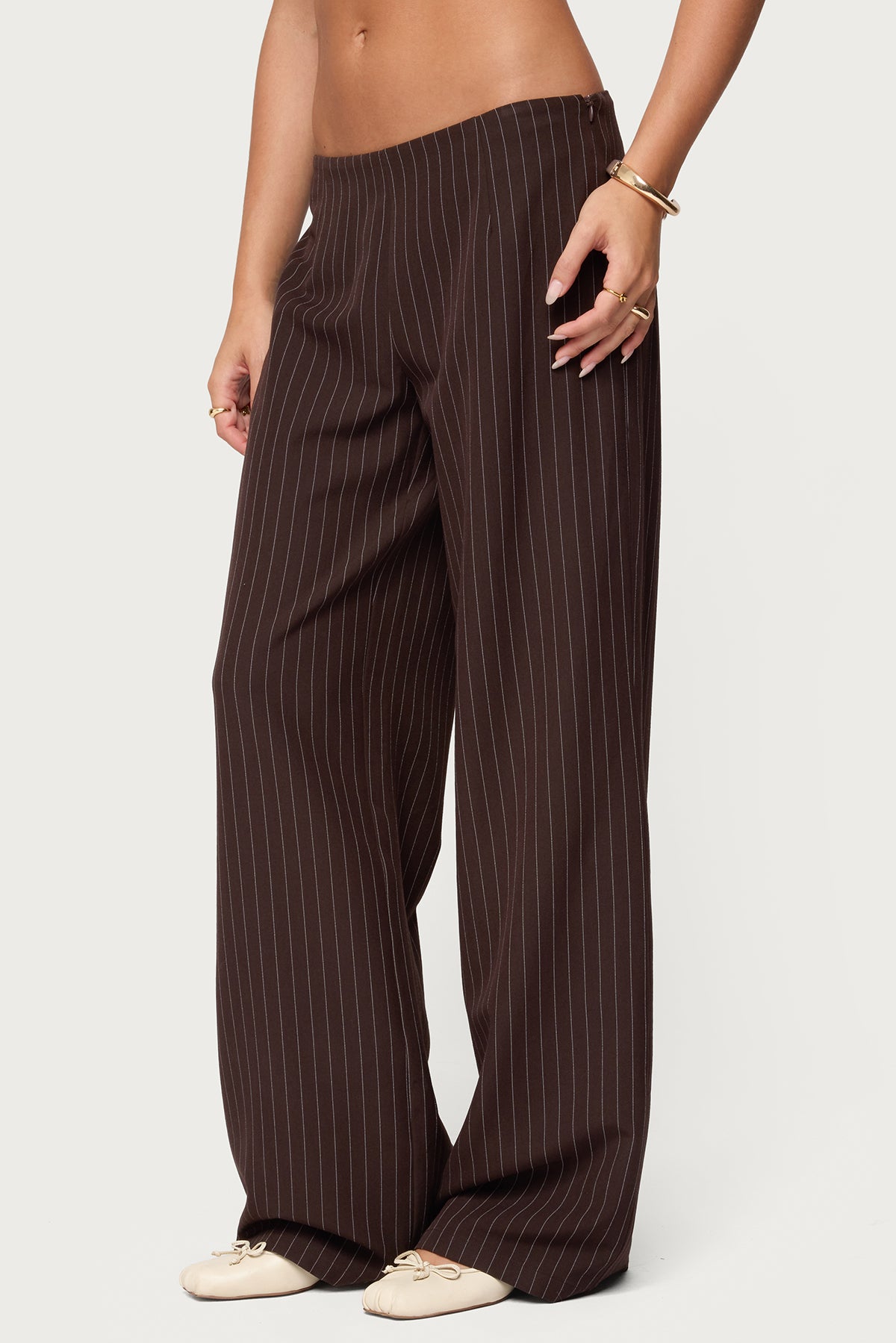 Kerie Pinstripe Low Rise Pants - Image 4