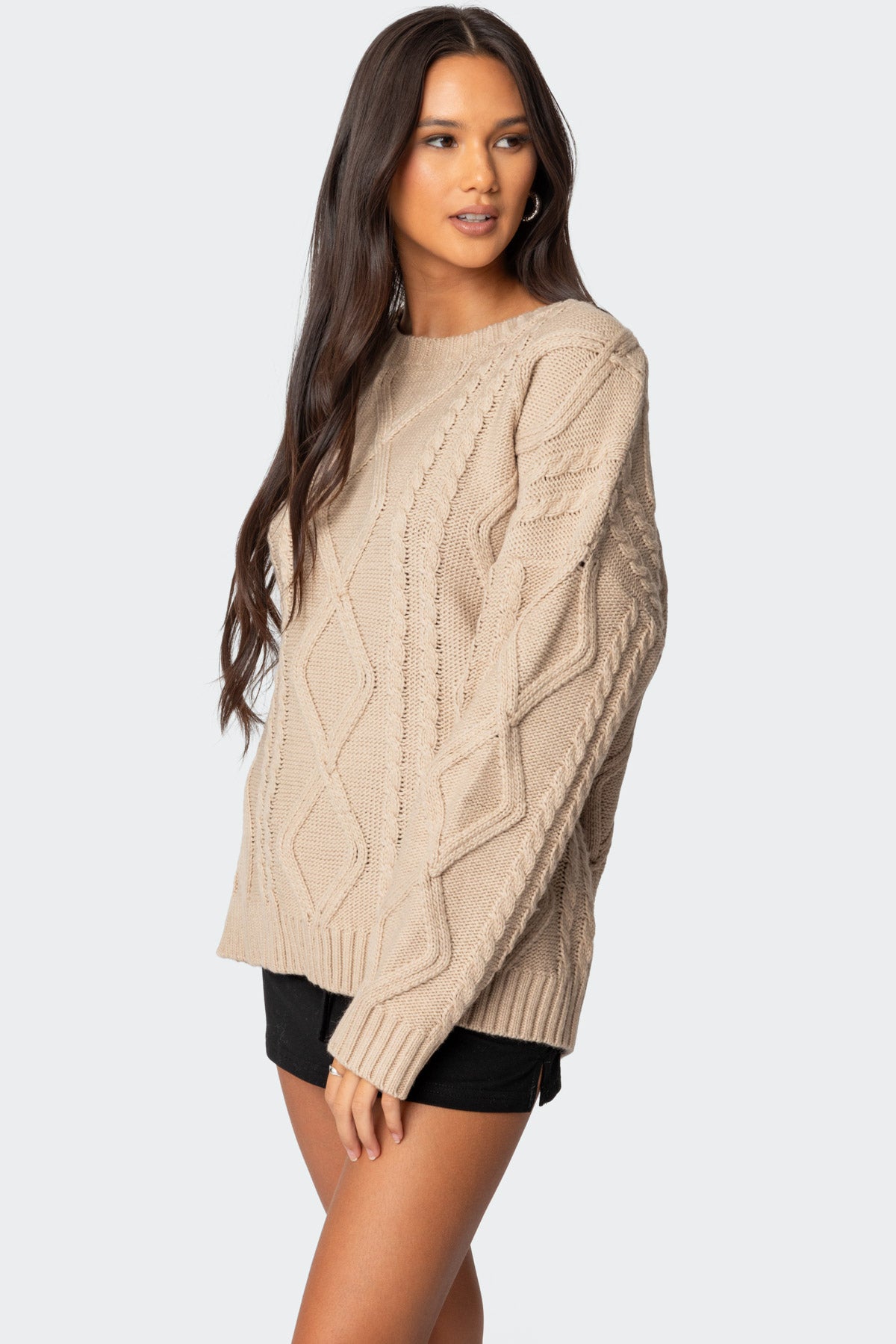 Kennedy Oversized Cable Knit Sweater - Image 3