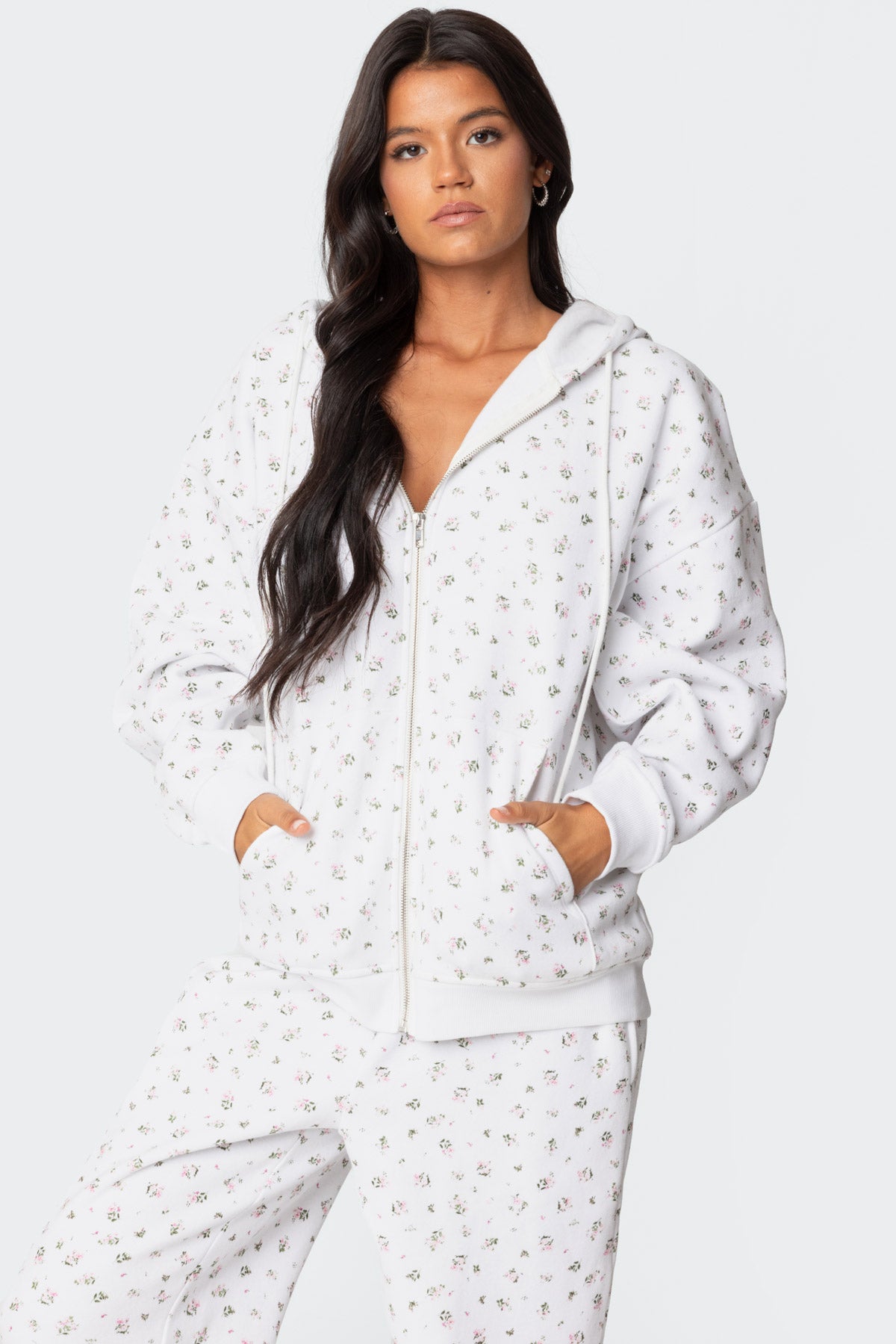 Bouquet Oversized Zip Up Hoodie - Image 4