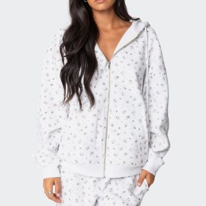 Bouquet Oversized Zip Up Hoodie