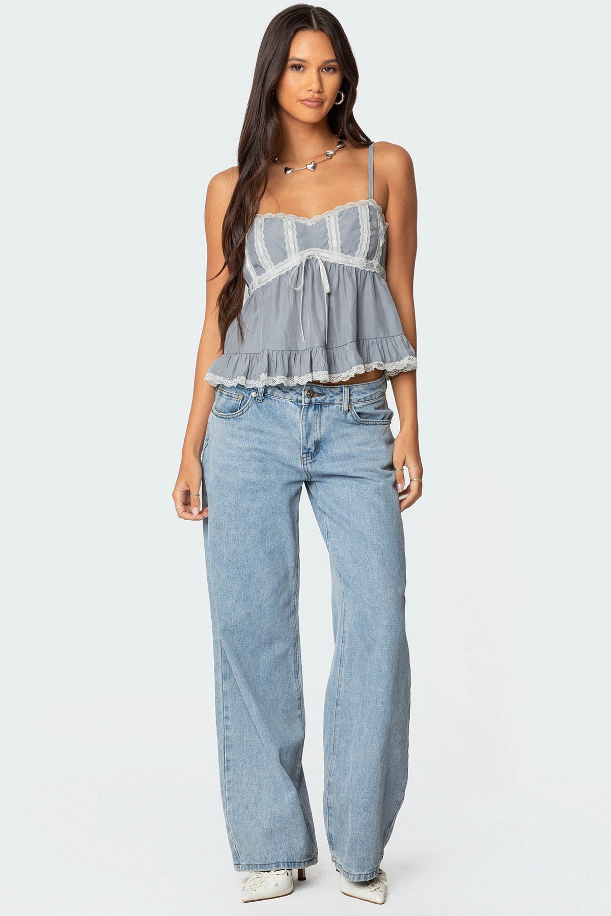 Lace Trim Babydoll Tank Top - Image 2