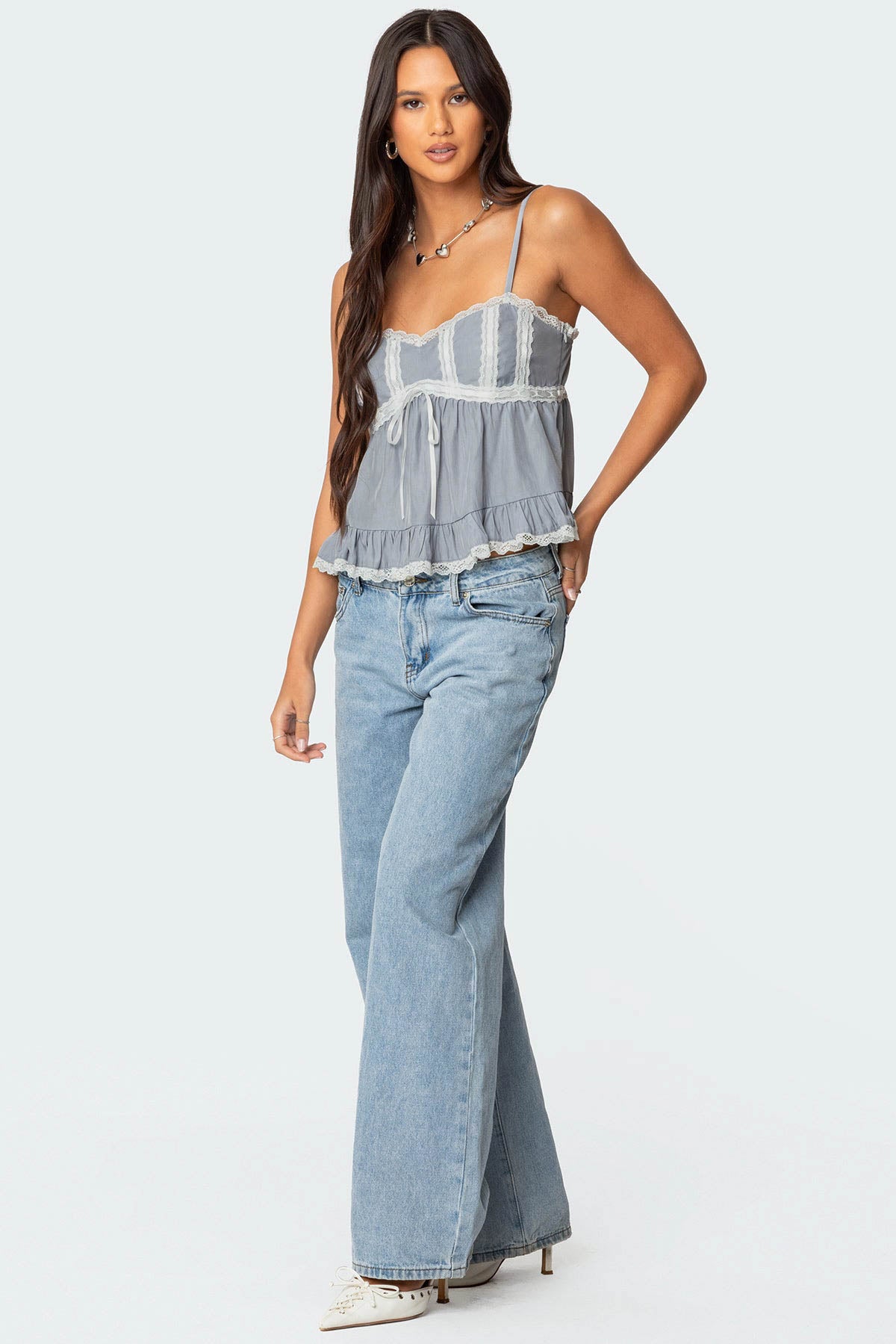 Lace Trim Babydoll Tank Top - Image 4