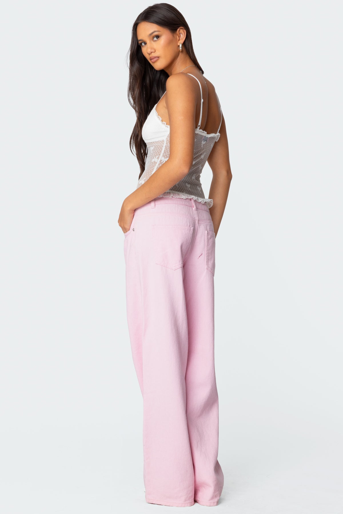 Polka Dot & Bow Sheer Tank Top - Image 5