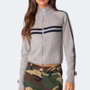 Roxanne Zip Up Knit Cardigan