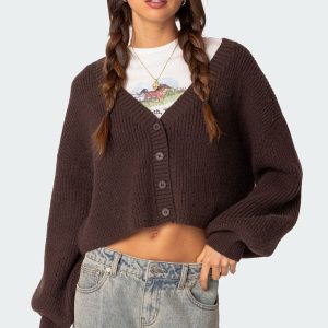 Sabrina Chunky Knit Cropped Cardigan