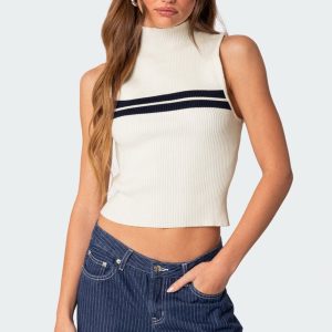 Eliza Ribbed High Neck Top