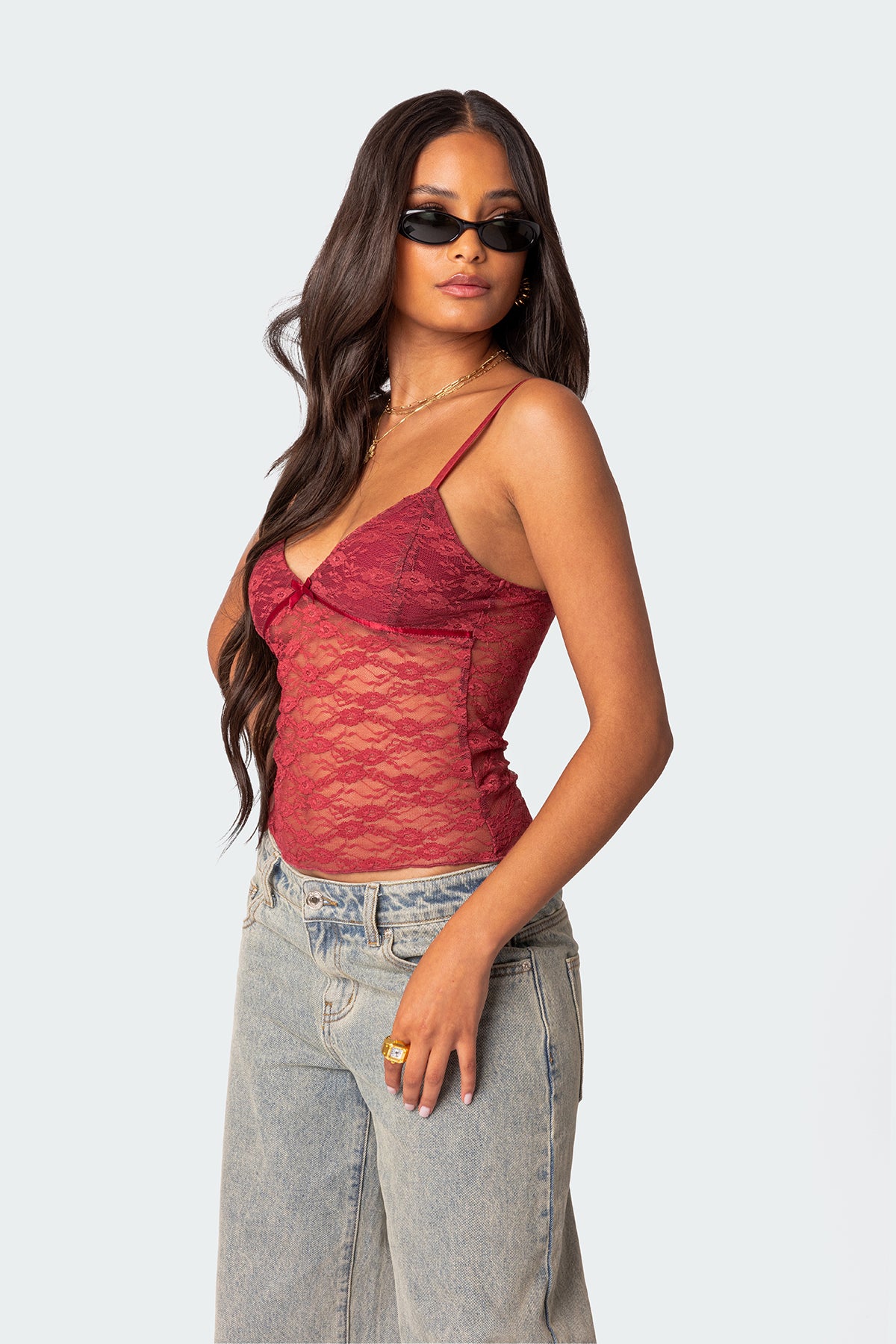 Eira Sheer Lace Tank Top - Image 3