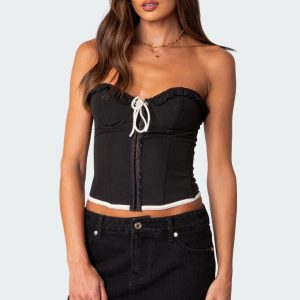 Abbey Tie Front Corset