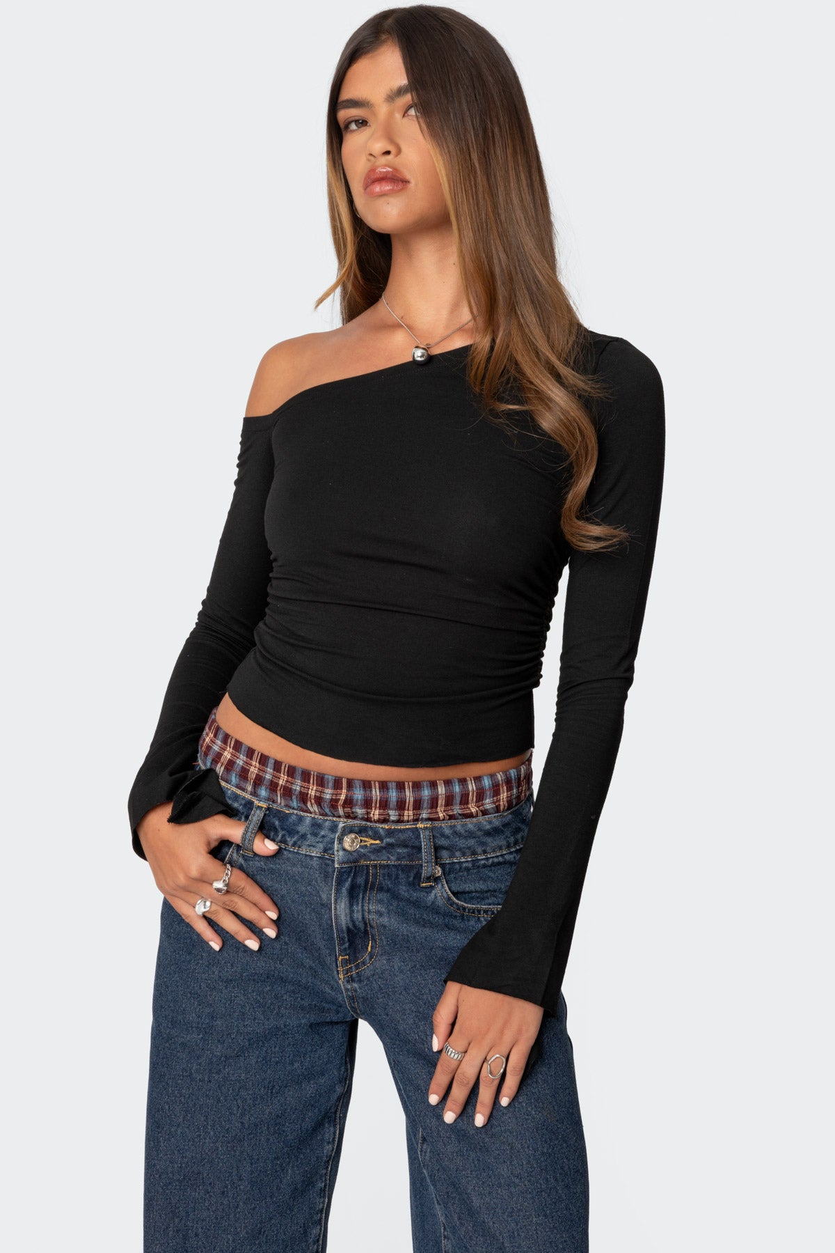 Stacie Asymmetric Long Sleeve Top - Image 4