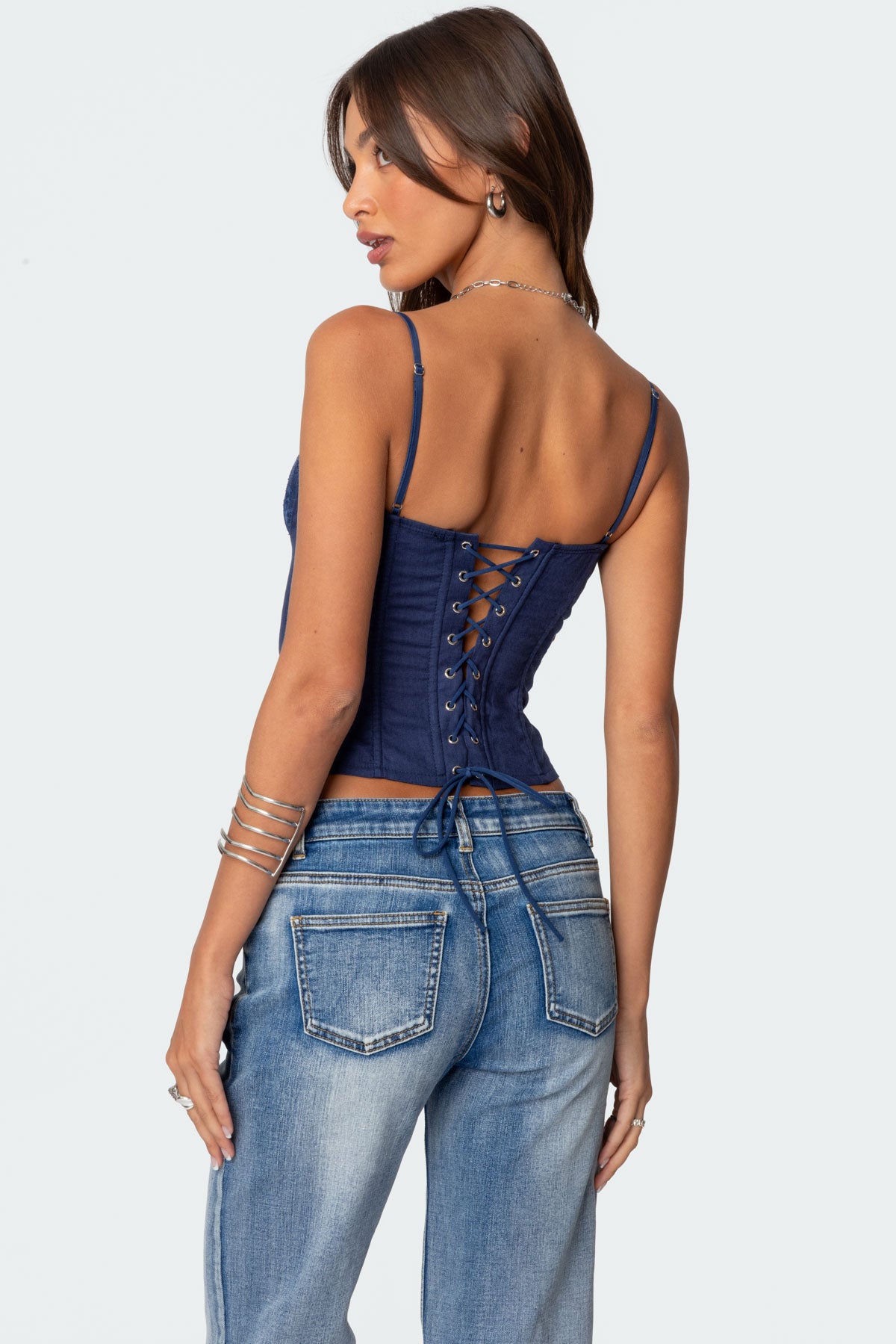 Avena Linen Look Lacey Corset - Image 4