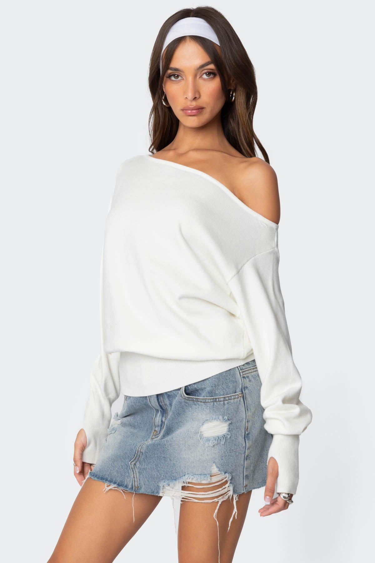 Off Shoulder Oversized Sweater - Image 3