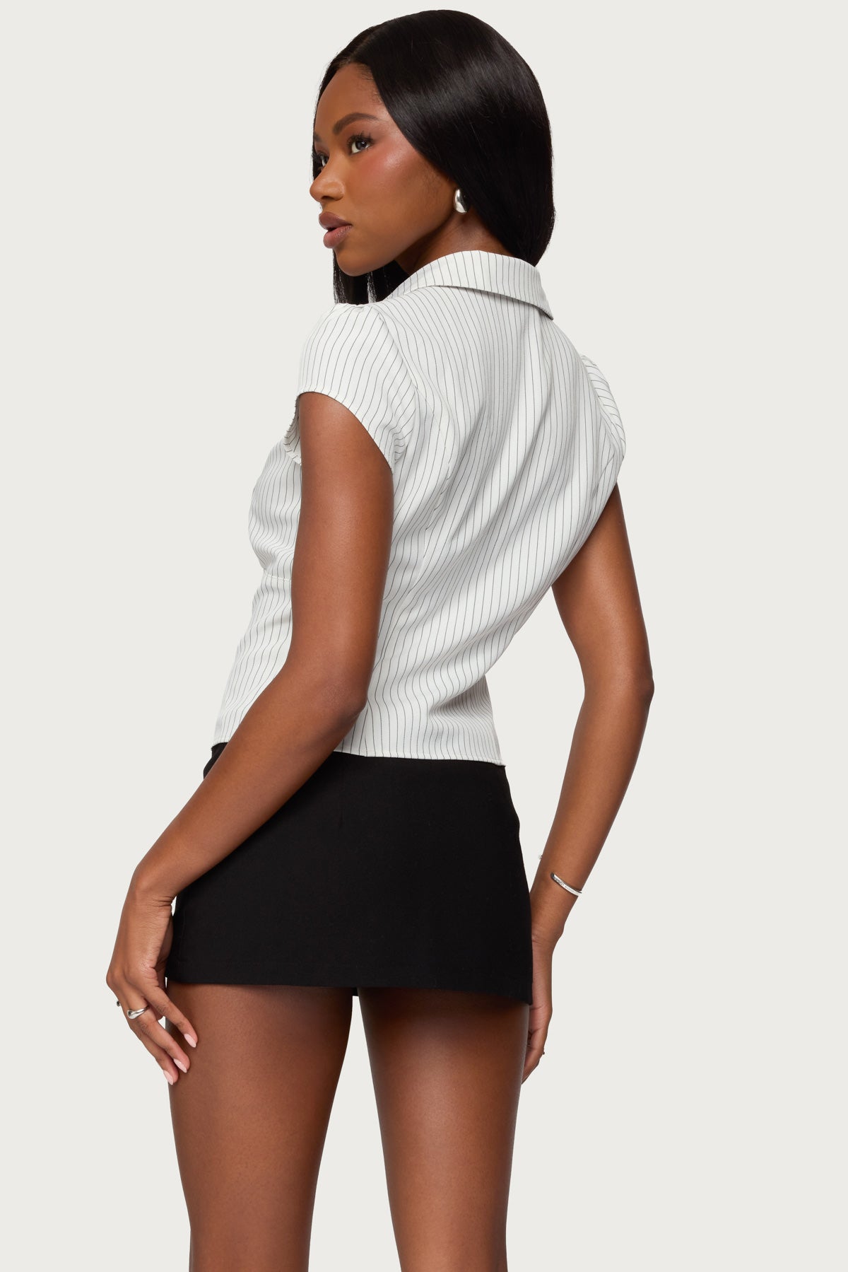 Juney Pinstripe Tailored Button Up Shirt - Image 5