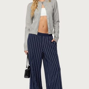 Mercer Pinstripe Wide Leg Sweatpants