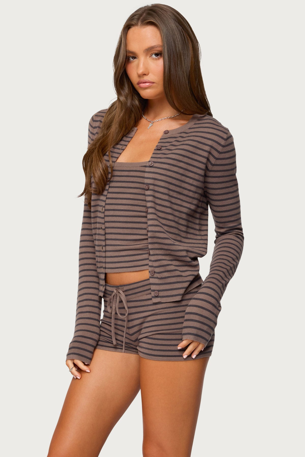 Lillian Striped Button Up Knit Cardigan - Image 4