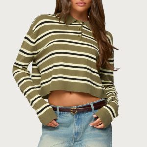 Shelby Striped Polo Sweater