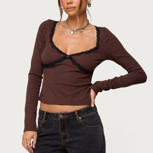 Porta Contrast Lacey Top
