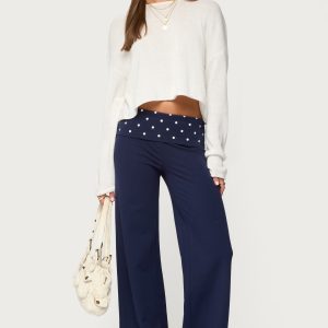 Reeva Polka Dot Fold Over Pants