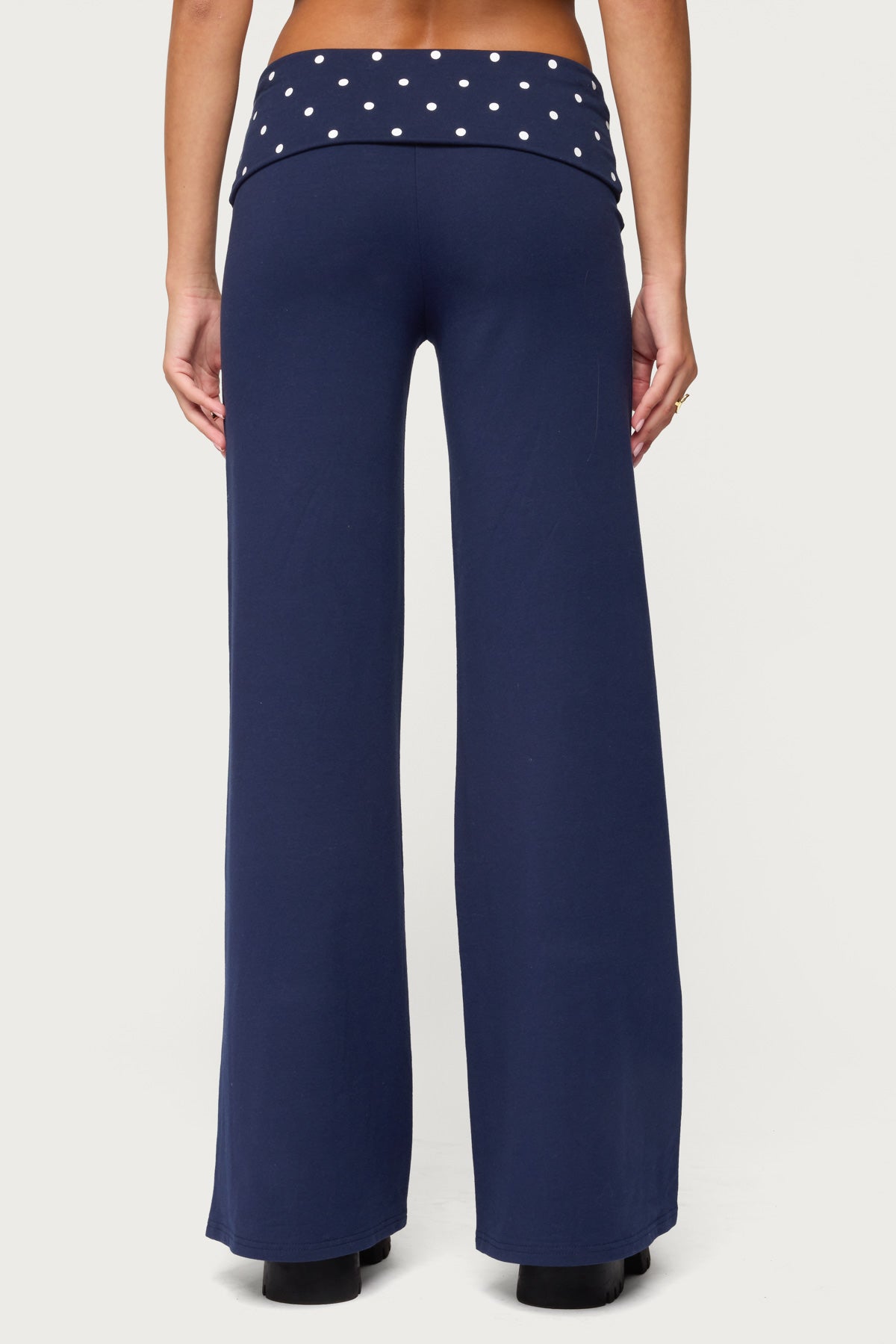 Reeva Polka Dot Fold Over Pants - Image 5