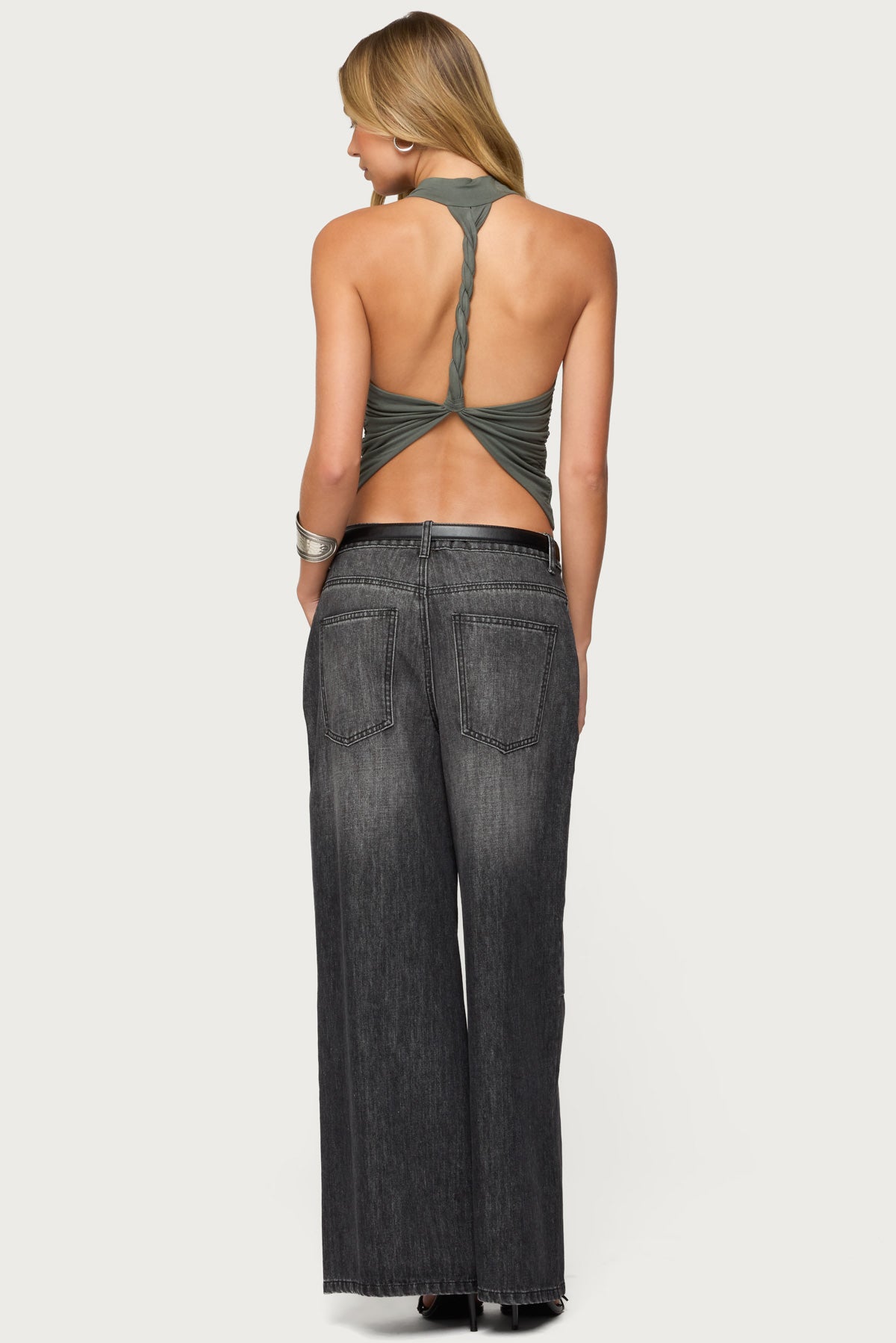 Collie Twisted High Cowl Neck Top - Image 2