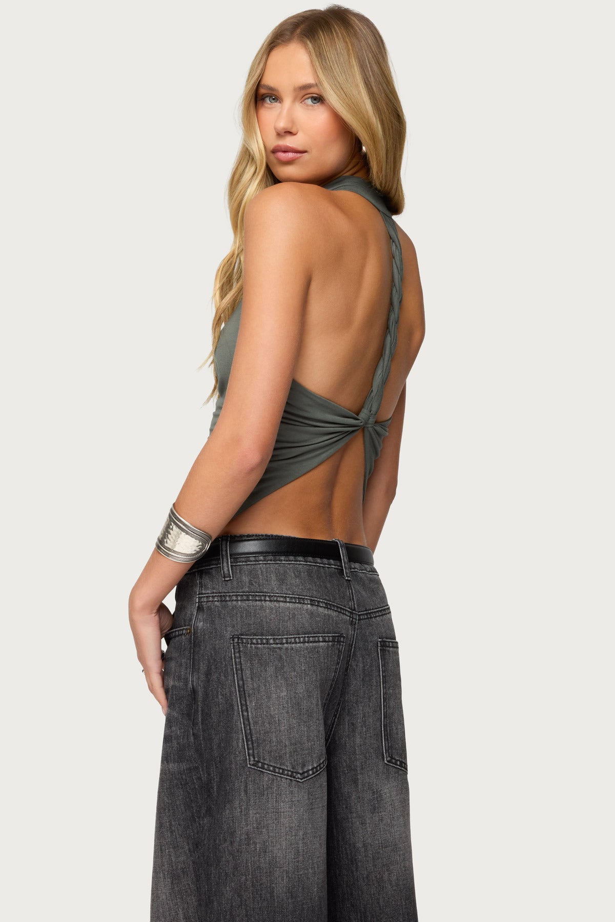 Collie Twisted High Cowl Neck Top - Image 4