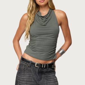 Collie Twisted High Cowl Neck Top