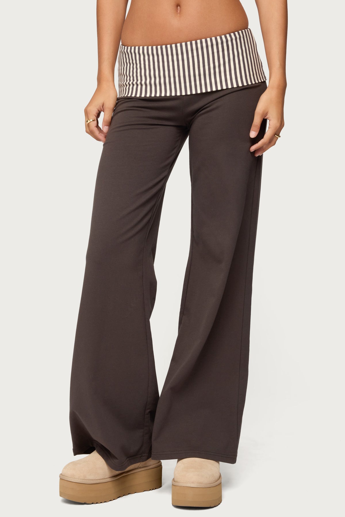 Meshey Striped Fold Over Pants - Image 2