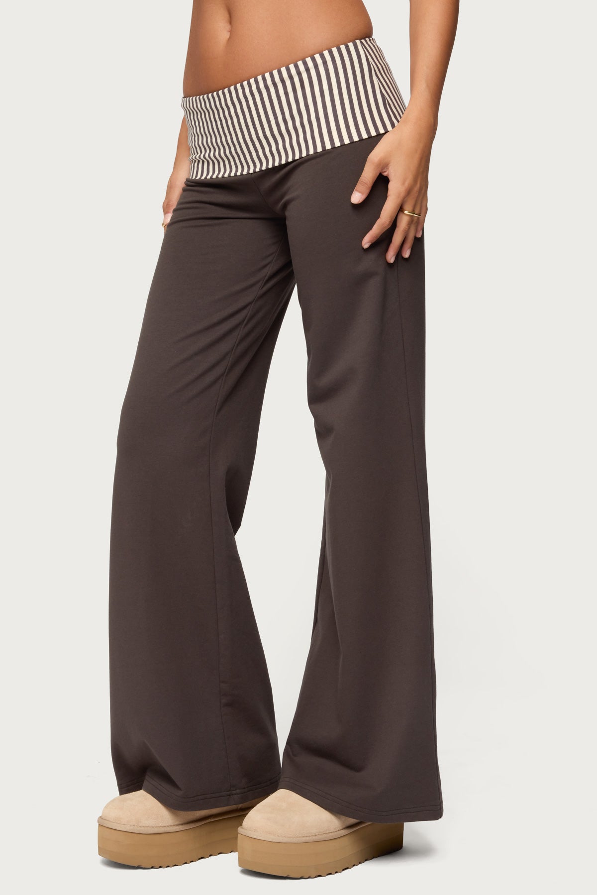 Meshey Striped Fold Over Pants - Image 4