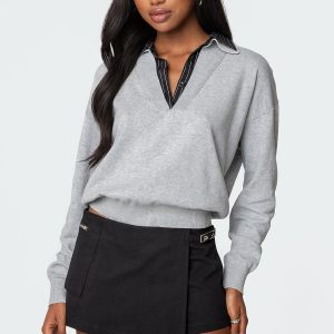 Rue Double Collared Sweater