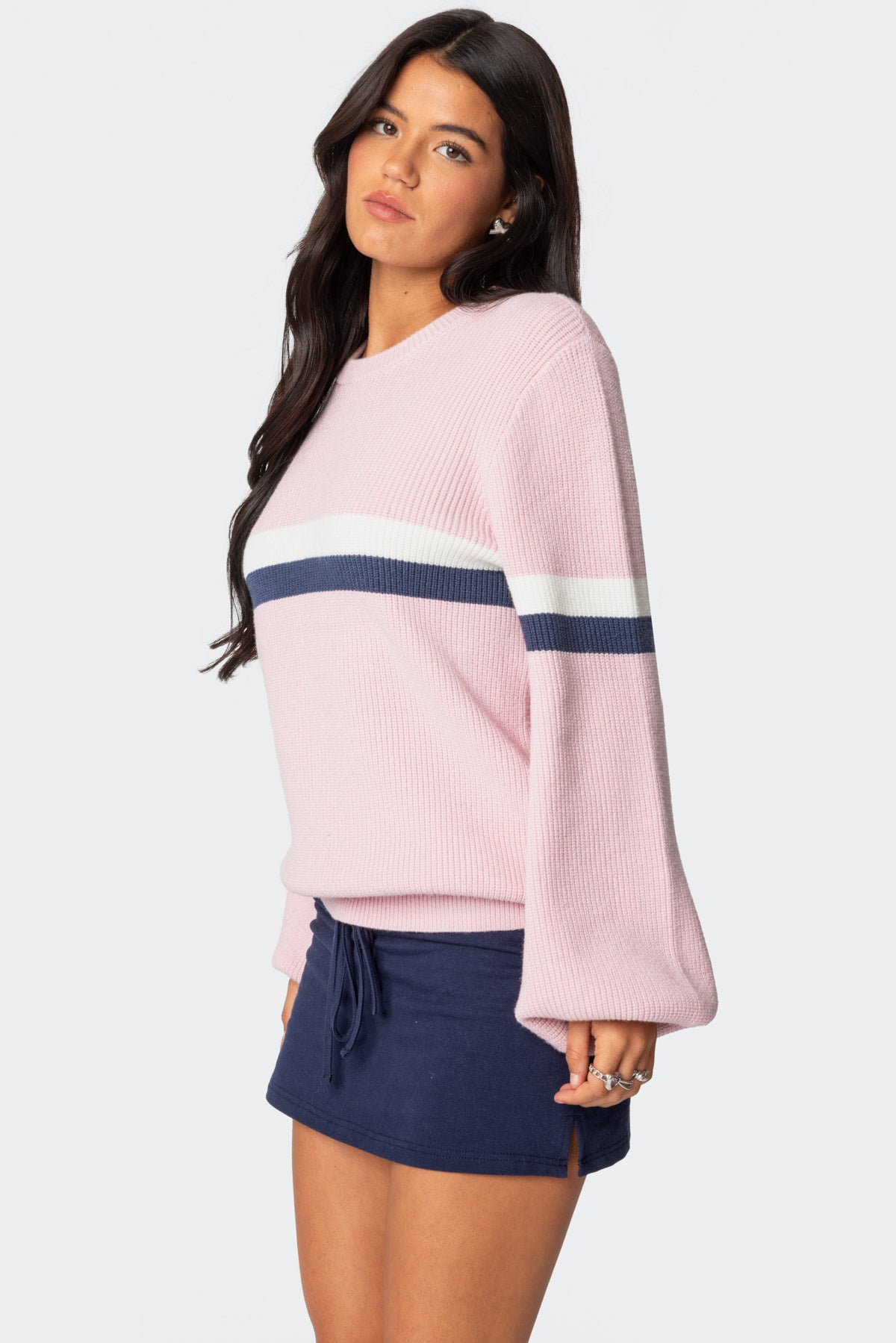 Nautical Striped Oversized Sweater - Image 4