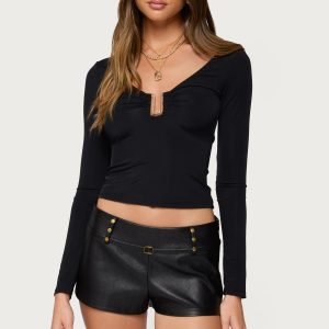Soria Ruched Cut Out Top