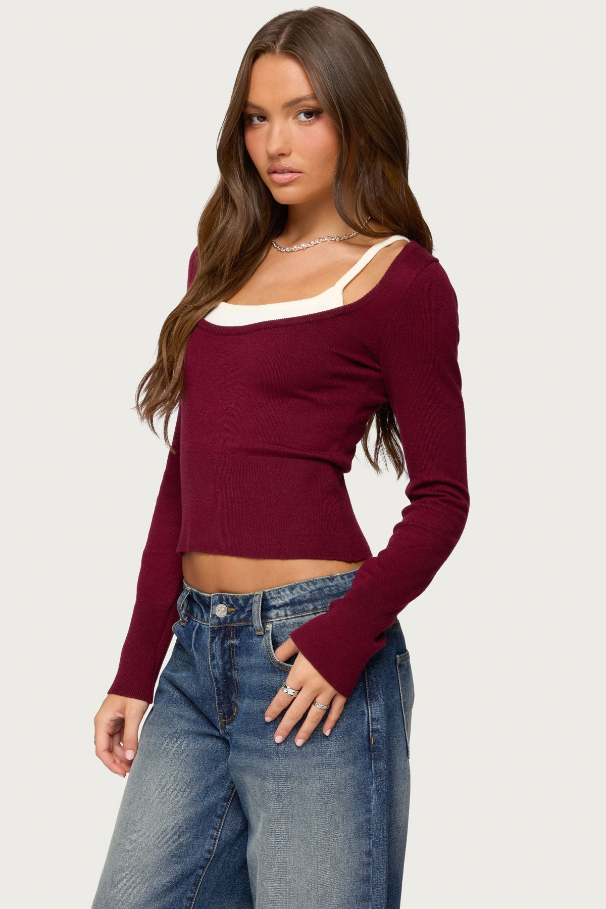 Cecile Layered Long Sleeve Top - Image 3