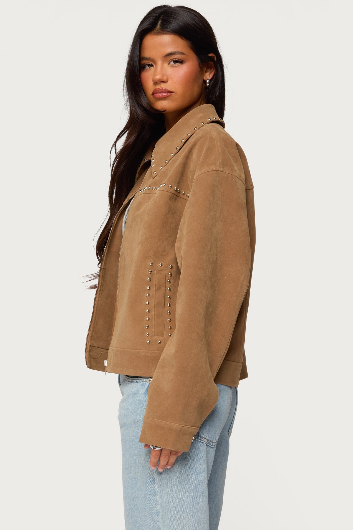 Memphis Studded Faux Suede Jacket - Image 6