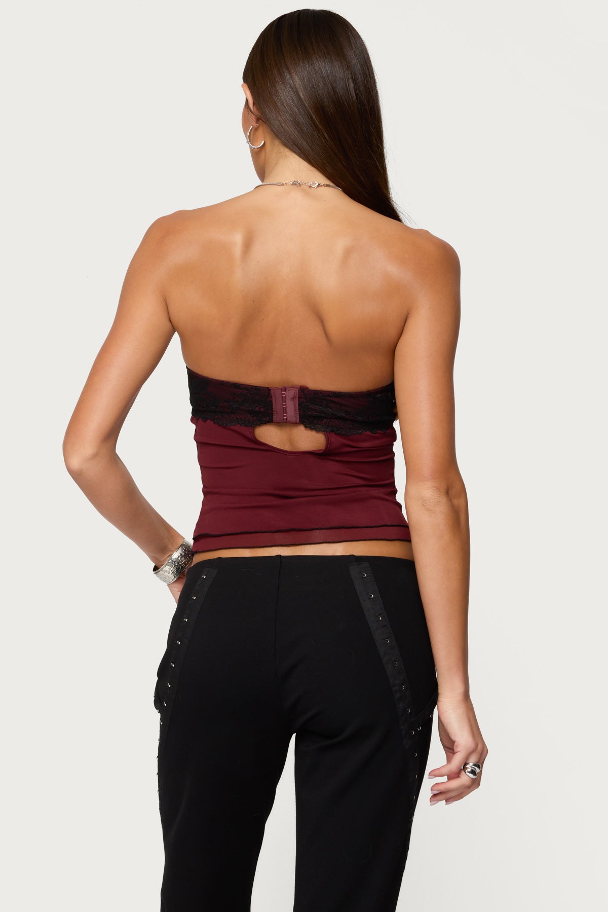 Contrast Lacey Mesh Bra Top - Image 5