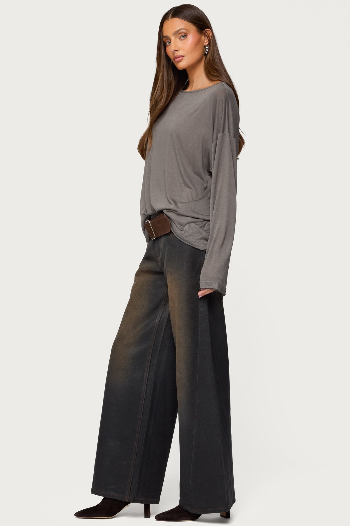 Oversized Semi Sheer Long Sleeve T Shirt - Image 4