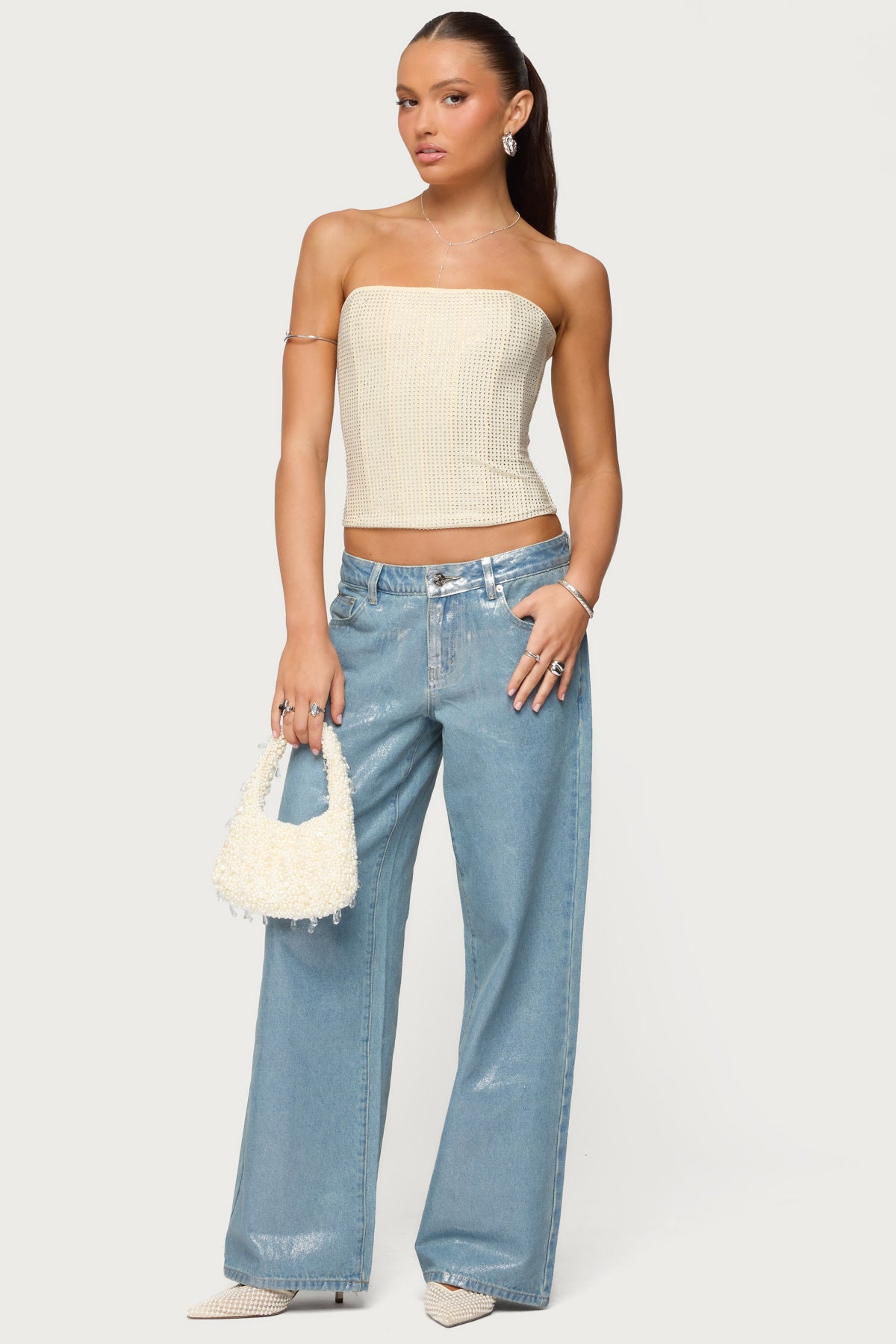 Vezza Strapless Rhinestone Corset - Image 2