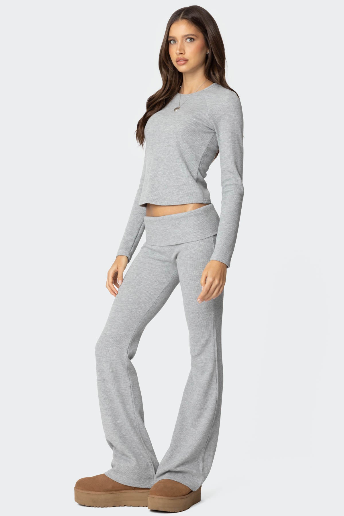 Sab Fold Over Waffle Knit Pants - Image 4