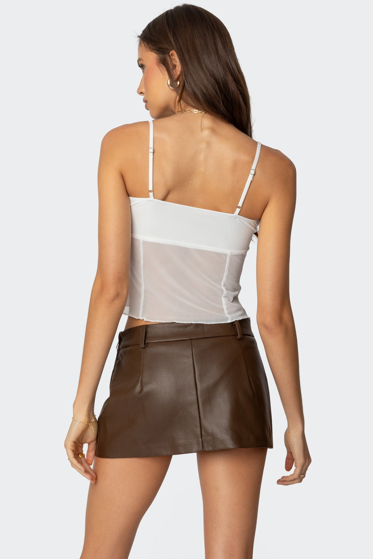 Viv Ruched Sheer Mesh Top - Image 5