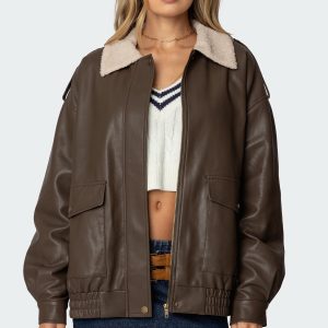 Ann Oversized Faux Leather Jacket
