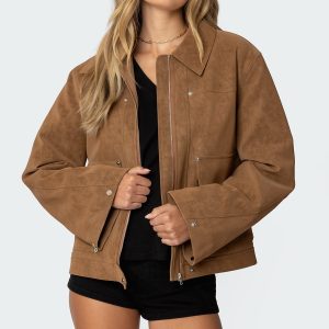 Annabelle Oversized Faux Suede Jacket