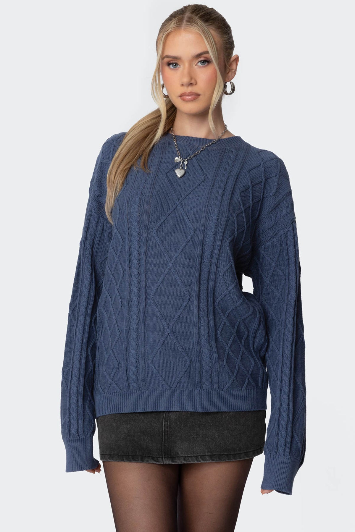 Jessy Cable Knit Oversized Sweater - Image 2