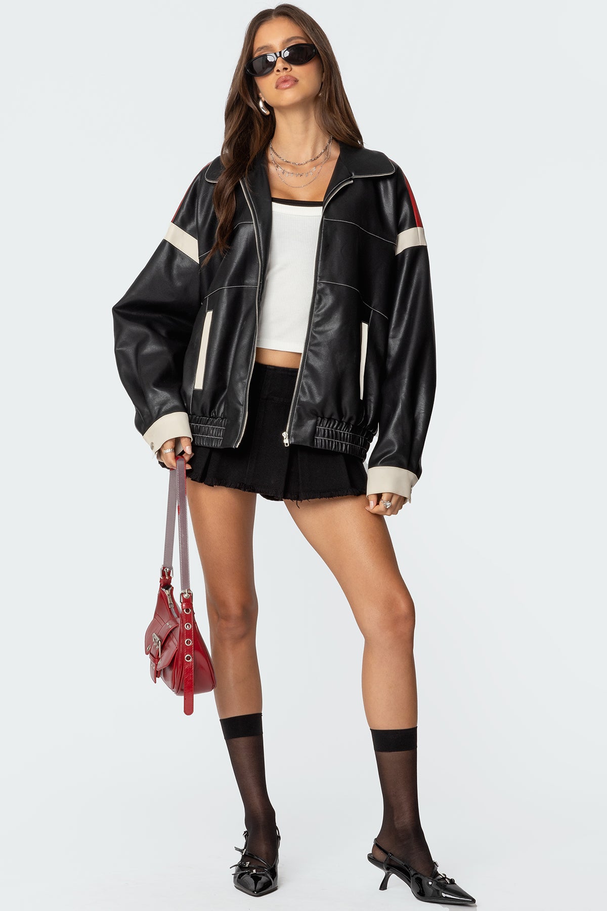 North Star Faux Leather Jacket - Image 2