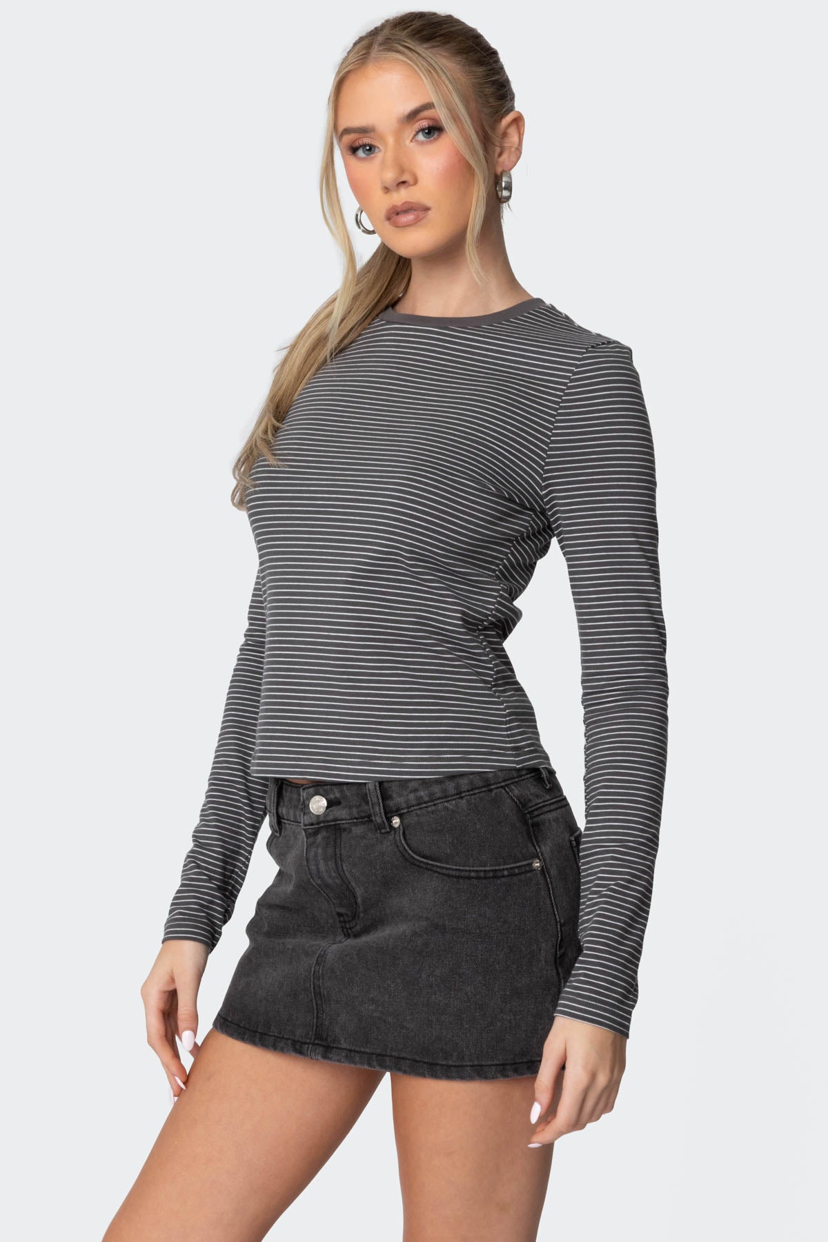 Brianna Striped Long Sleeve T Shirt - Image 3