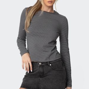 Brianna Striped Long Sleeve T Shirt