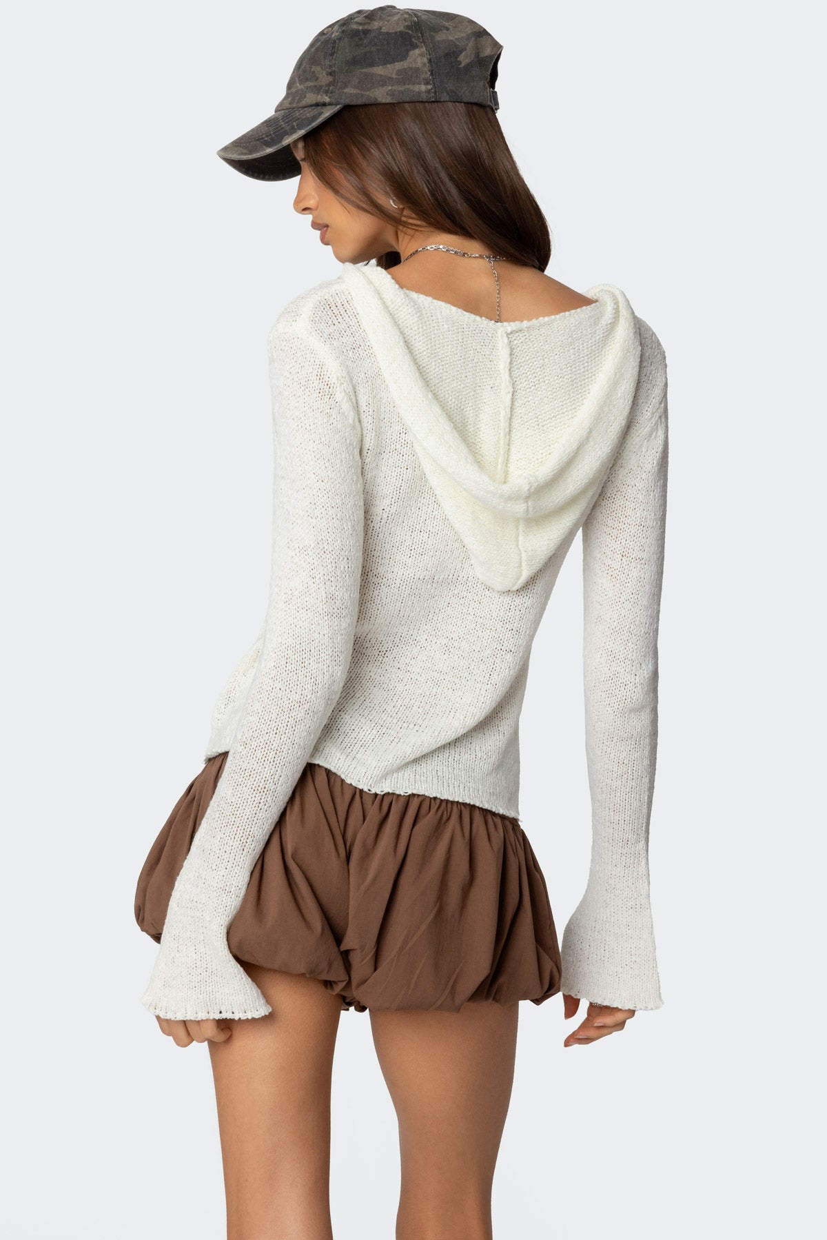 Mai Hooded V Neck Sweater - Image 5